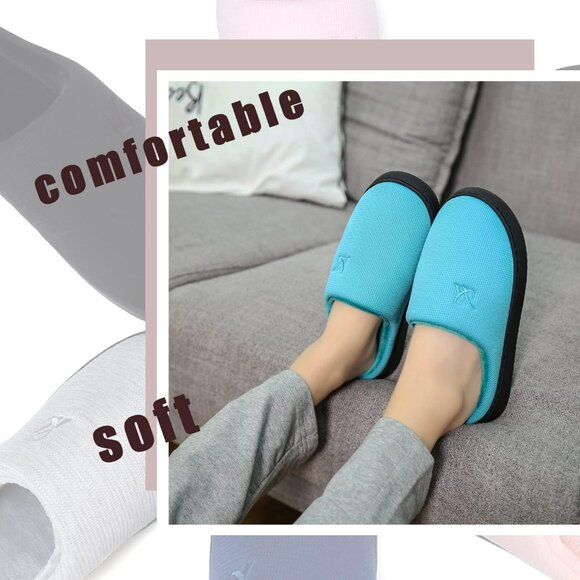 Memory Foam Slippers with Waffle Fabric for Breathable Comfort - Size 7-8W/5-6M - Picture 7 of 7